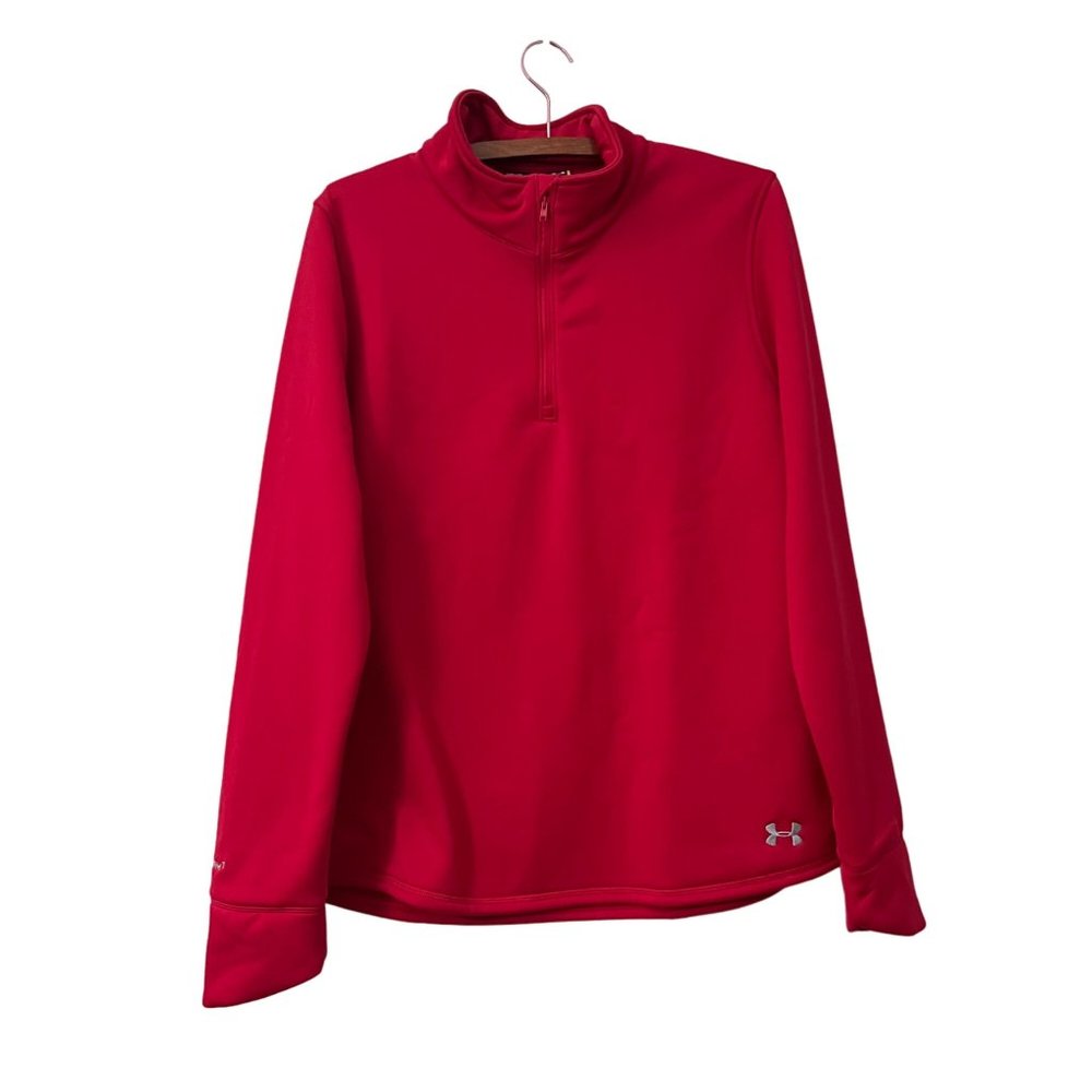 Under Armour Pink Storm1 1/4 Zip Fleece Loose Fit Pullover Sweater Size Large